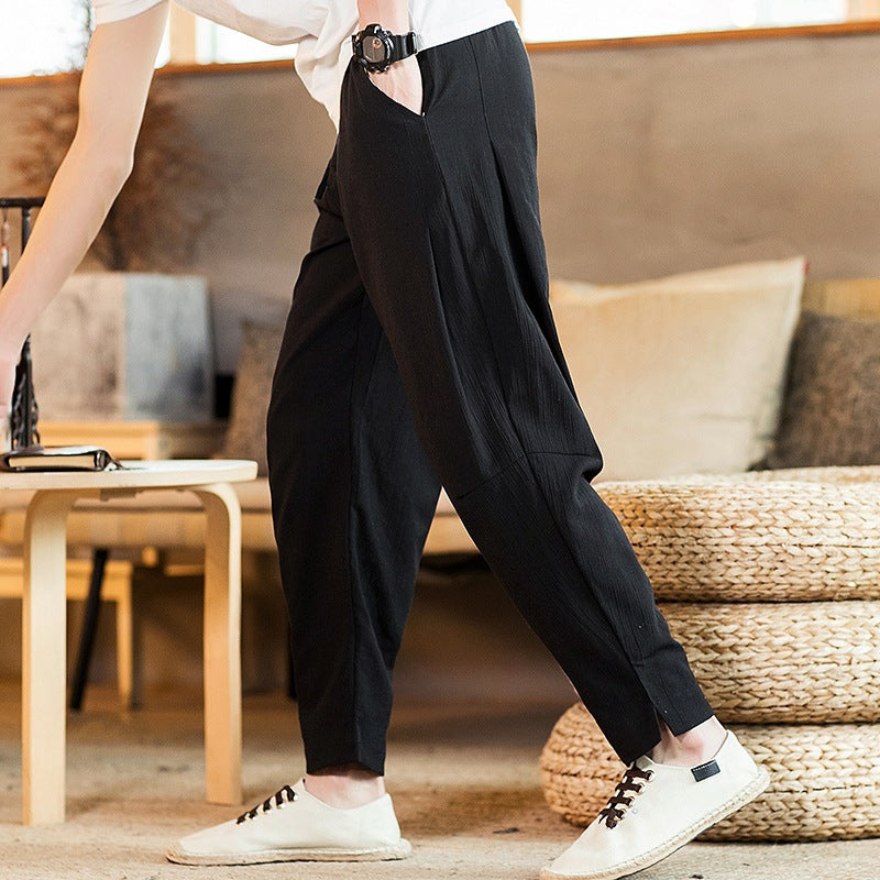 Men's Retro Trendy Cotton Linen Linen Casual Pants