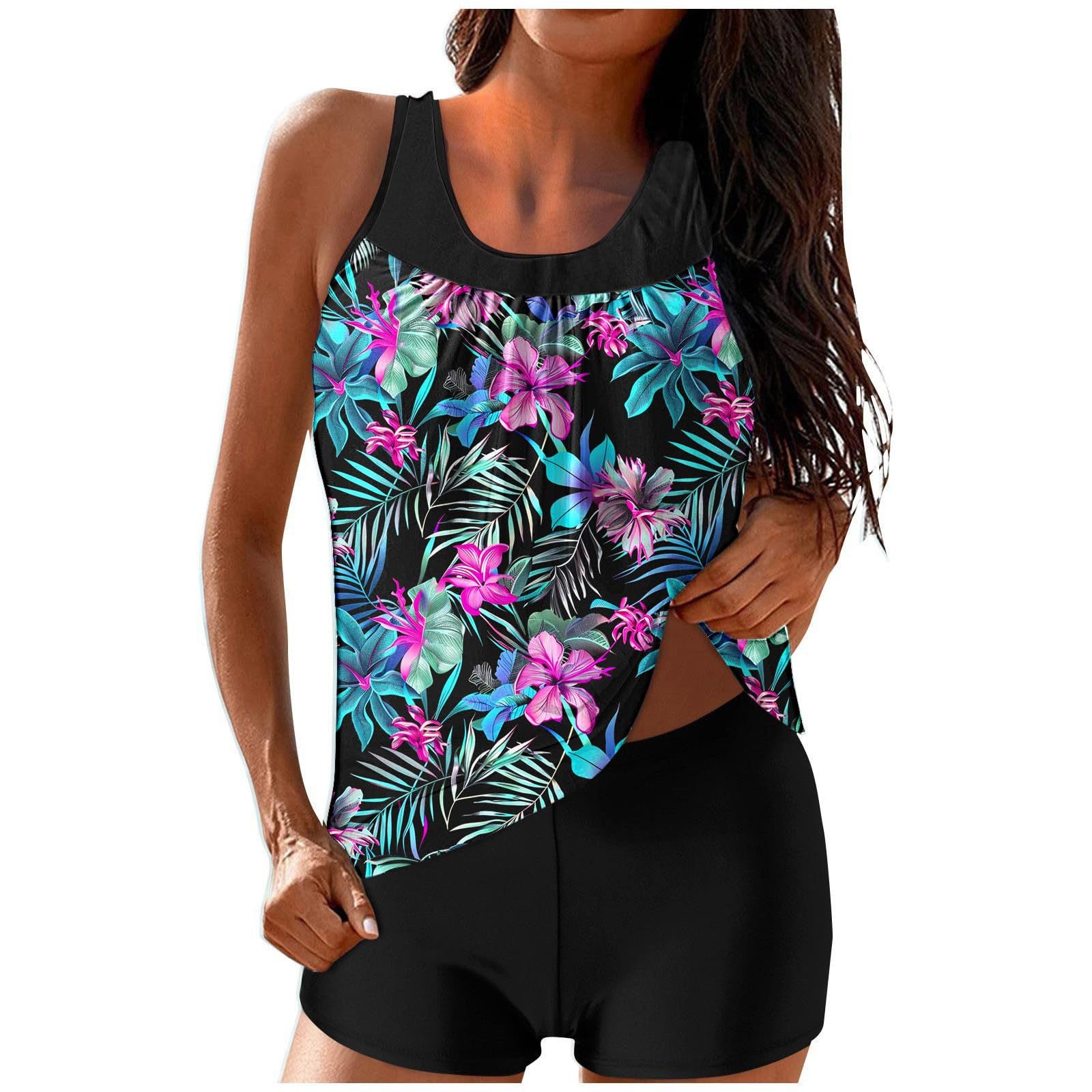 Women's Digital Printed Turtleneck Push Up Pleating Top