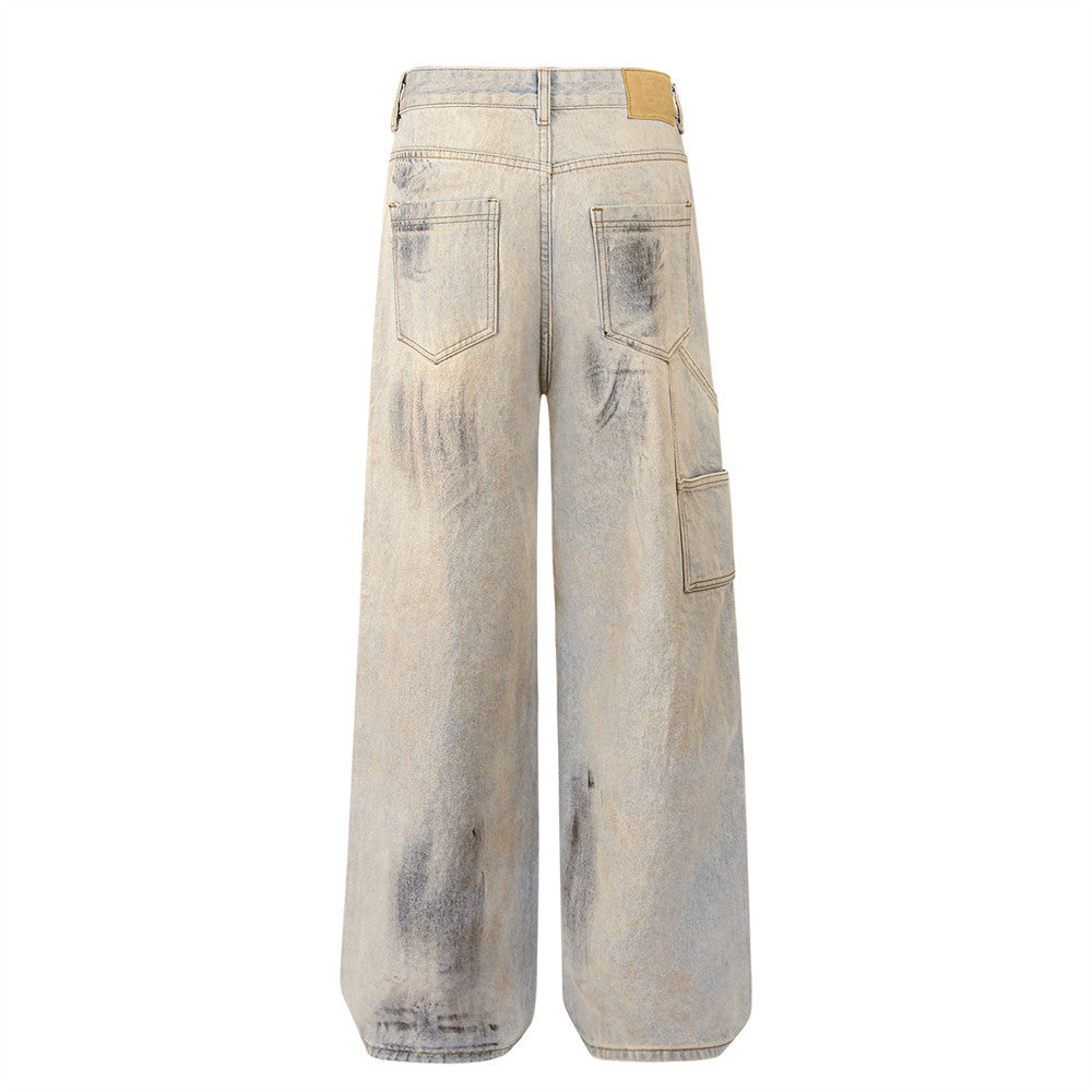 Men's Shabby Dirty Loose Hole Jeans