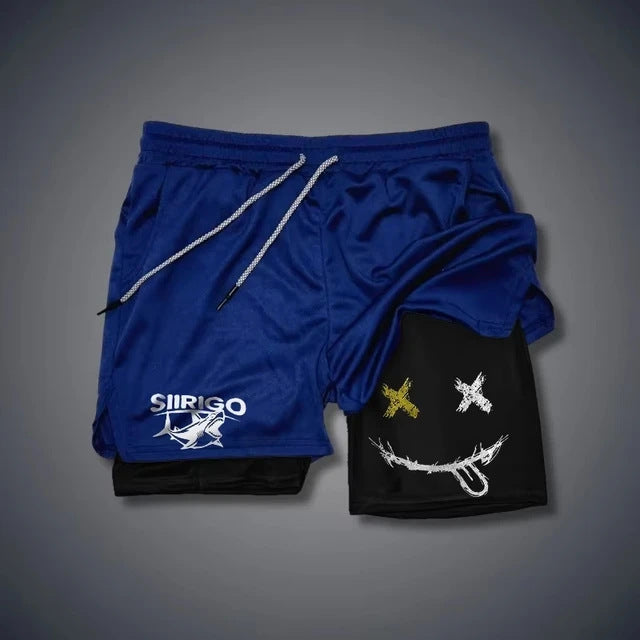 Funny Face Printed Sports Shorts for men