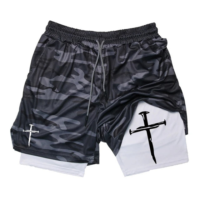 Funny Face Printed Sports Shorts for men