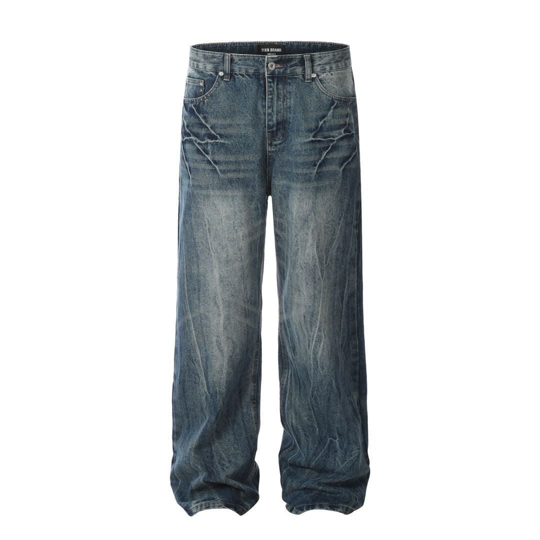 American Retro Lightning Blue Straight Jeans for men