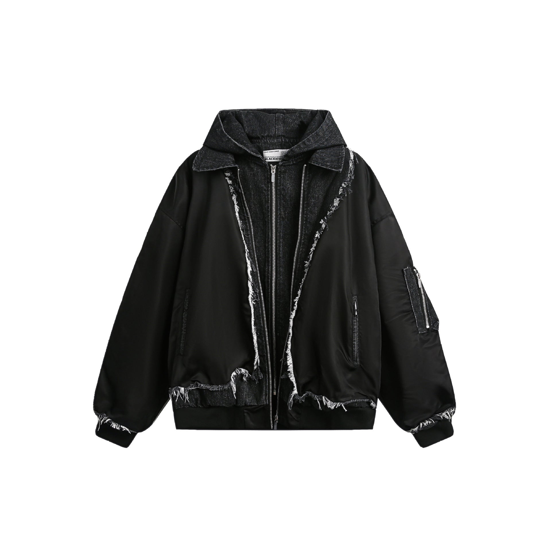 American Retro Washing Heavy Industry Stitching Hooded Jacket