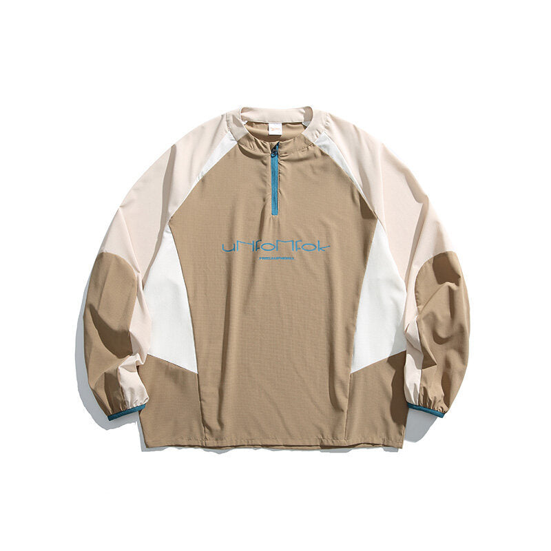 Men's Japanese Fashion Brand Stitching Loose Sweater Casual Jacket