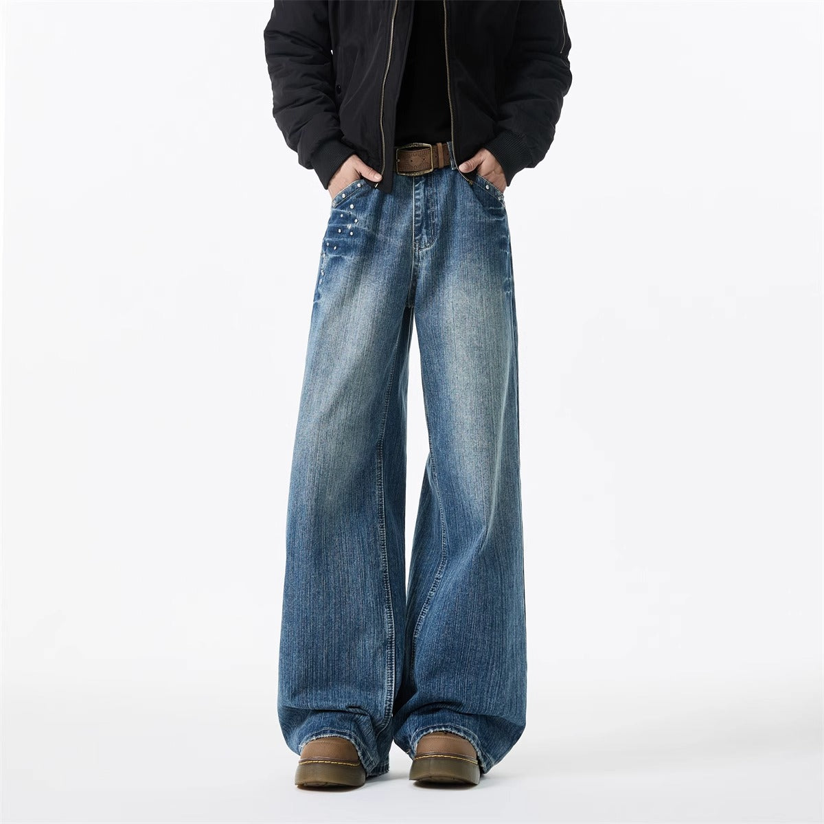 American Rivet Washed Lightning Jeans for men
