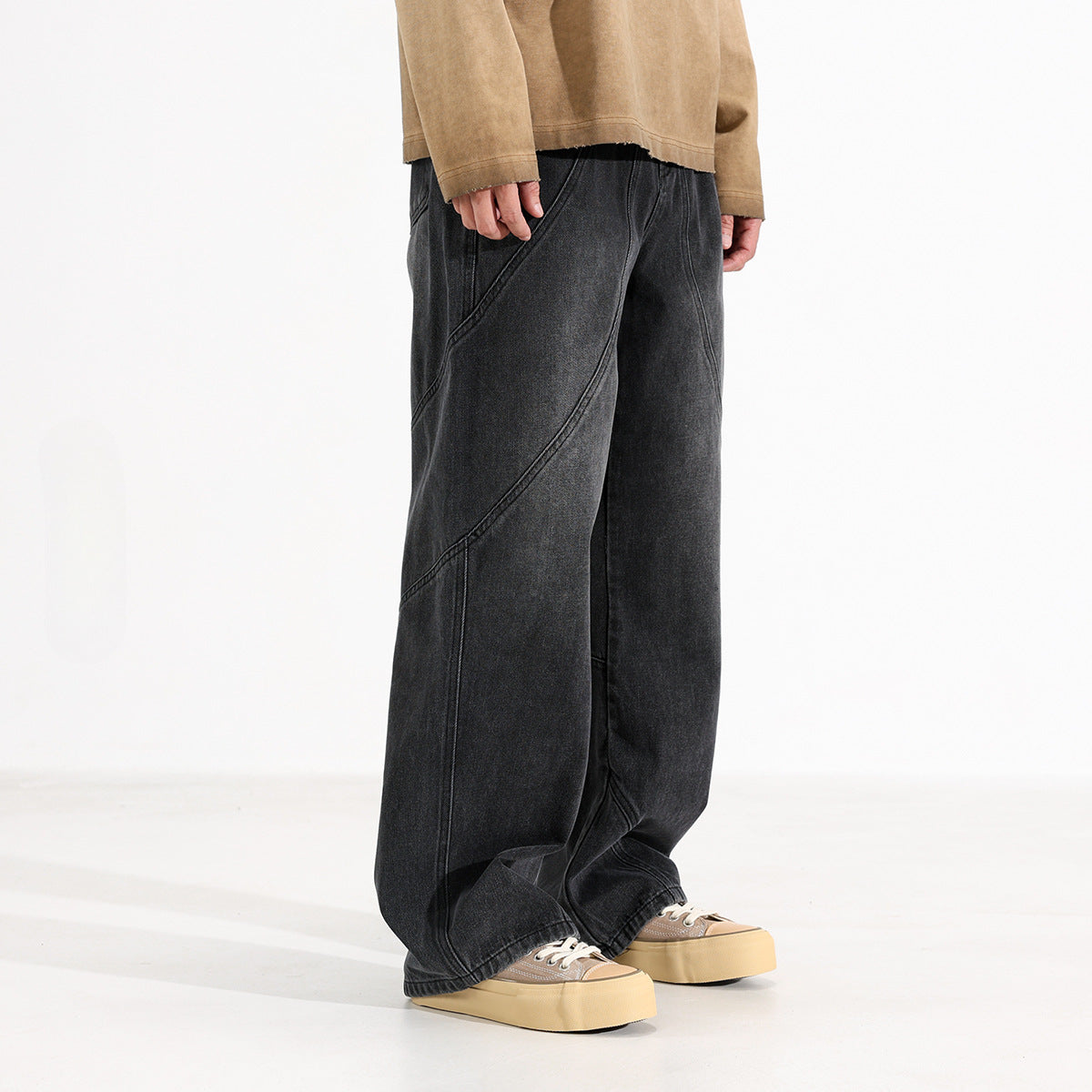 Trendy Washed Old Straight-leg Wide-leg Pants for men