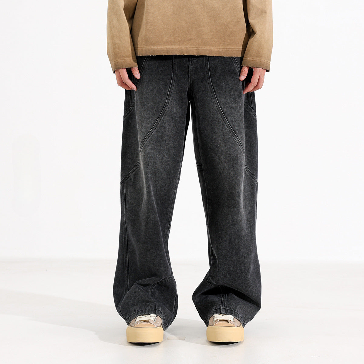 Trendy Washed Old Straight-leg Wide-leg Pants for men