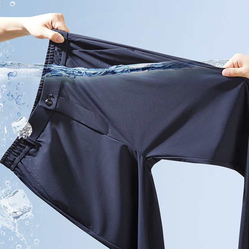 High-elastic Ice Silk Wear High-end Anti-wrinkle Breathable Casual Pants