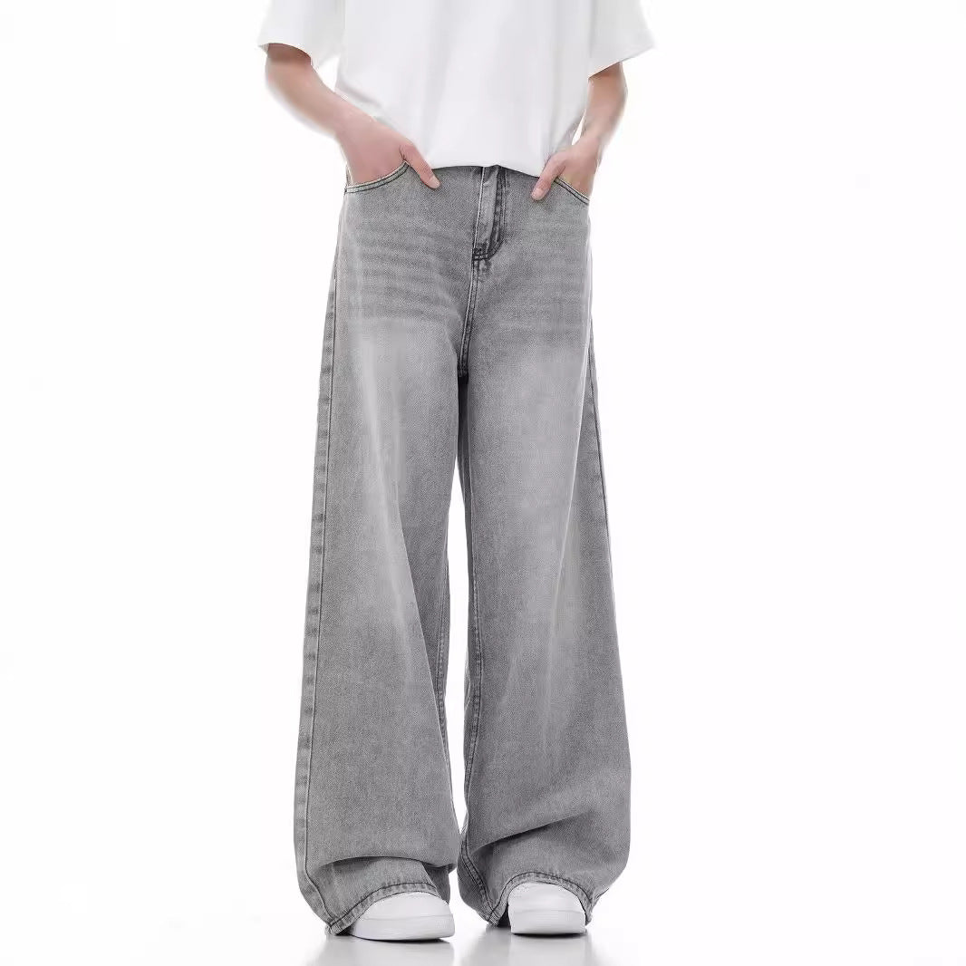 Loose Casual Wide Leg Straight Worn Jeans for men
