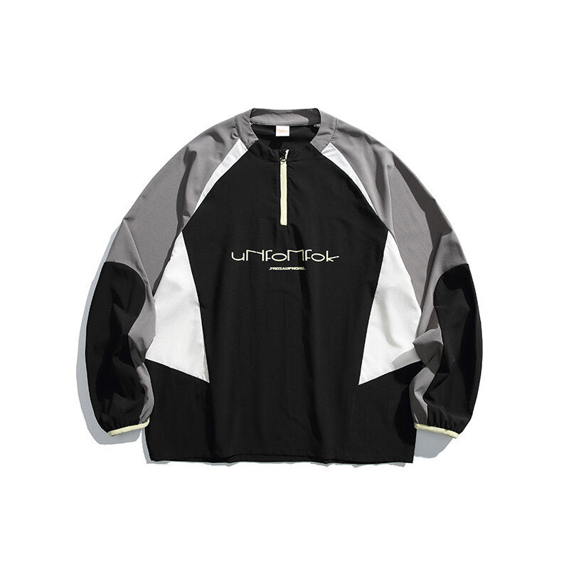 Men's Japanese Fashion Brand Stitching Loose Sweater Casual Jacket
