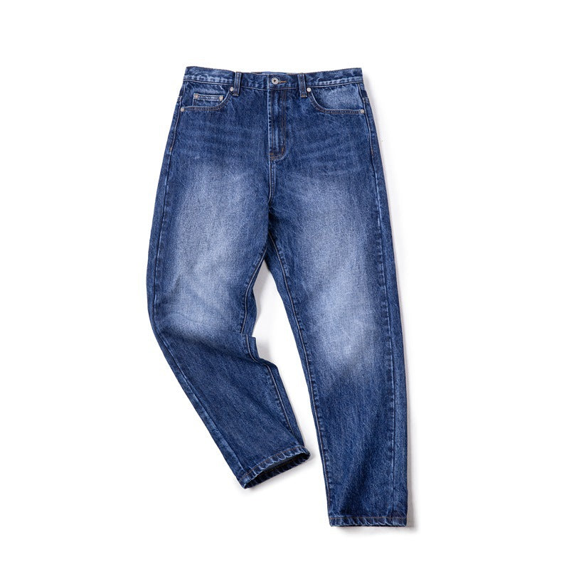 American Retro Gradient White Worn Jeans for men