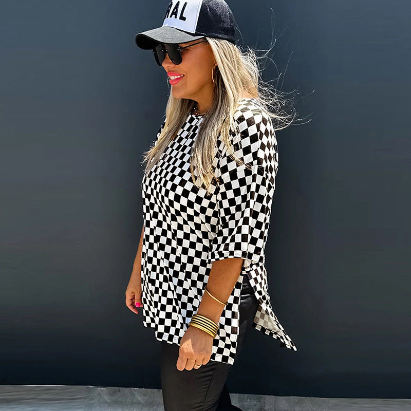 Women's Pullover Round Neck Short-sleeved Top