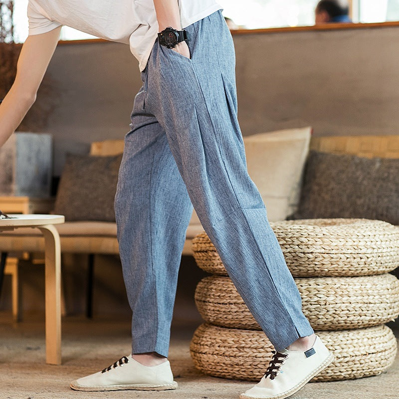 Men's Retro Trendy Cotton Linen Linen Casual Pants
