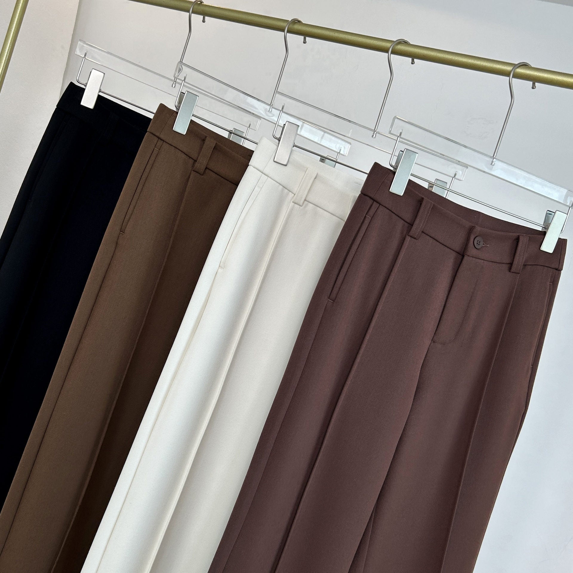 Tencel Wool Autumn And Winter Woolen Suit Pants Women's Wide-leg Casual Pants