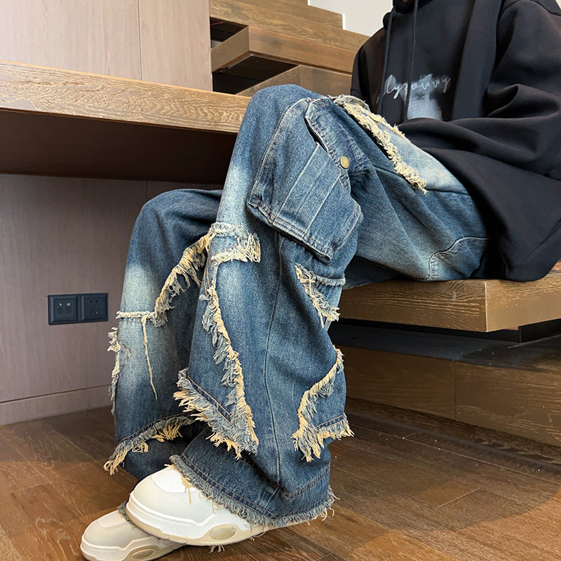 American Retro Loose Slimming Jeans Spring for men