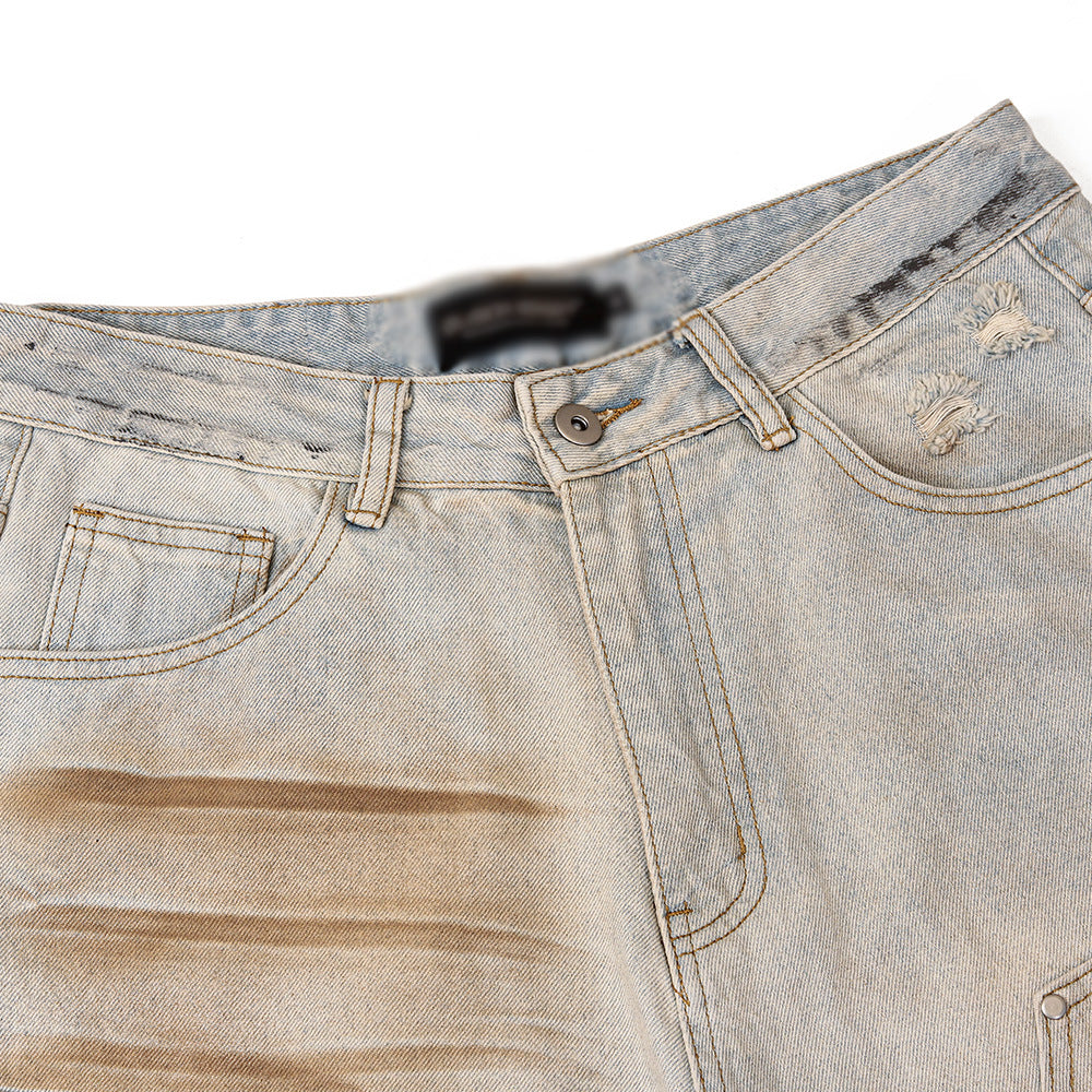 Men's Shabby Dirty Loose Hole Jeans