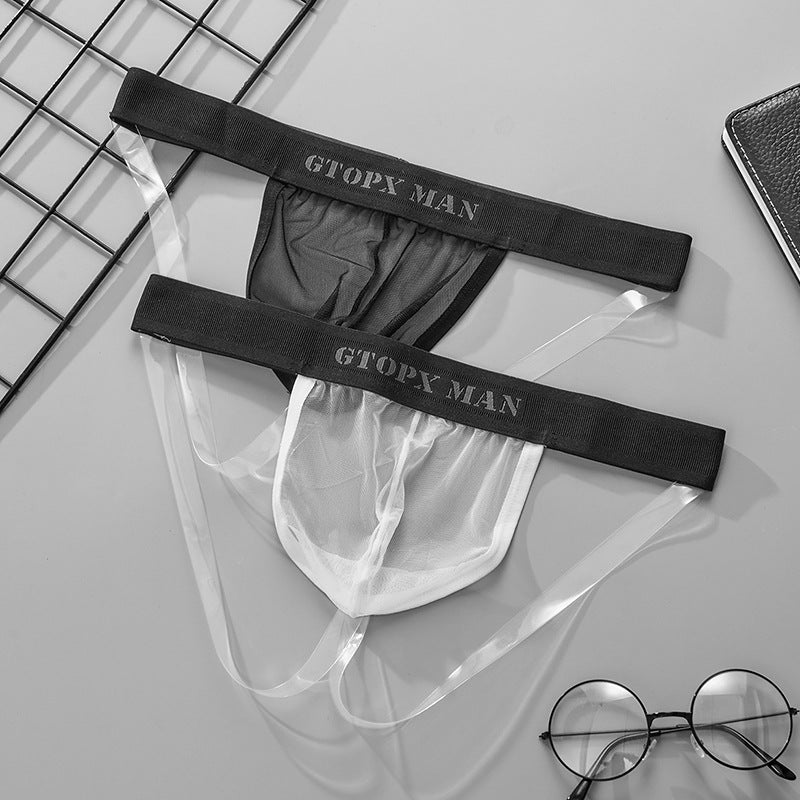 Transparent Belt New Men's Personality Ice Silk T-back