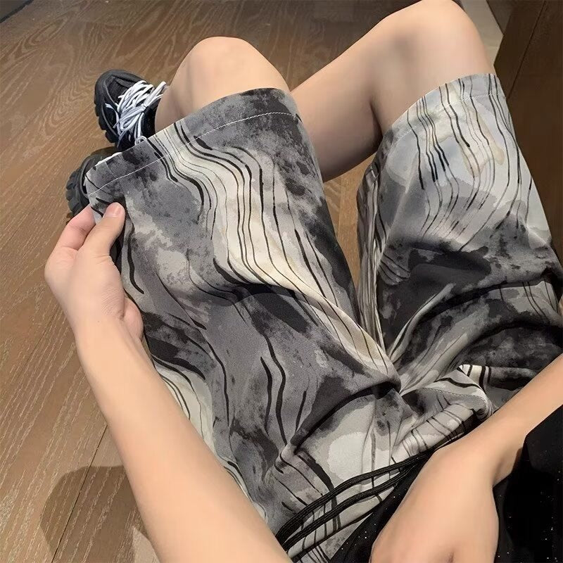 New Chinese Ink Tie-dye Shorts Men's National Style Ice Silk Quick-drying
