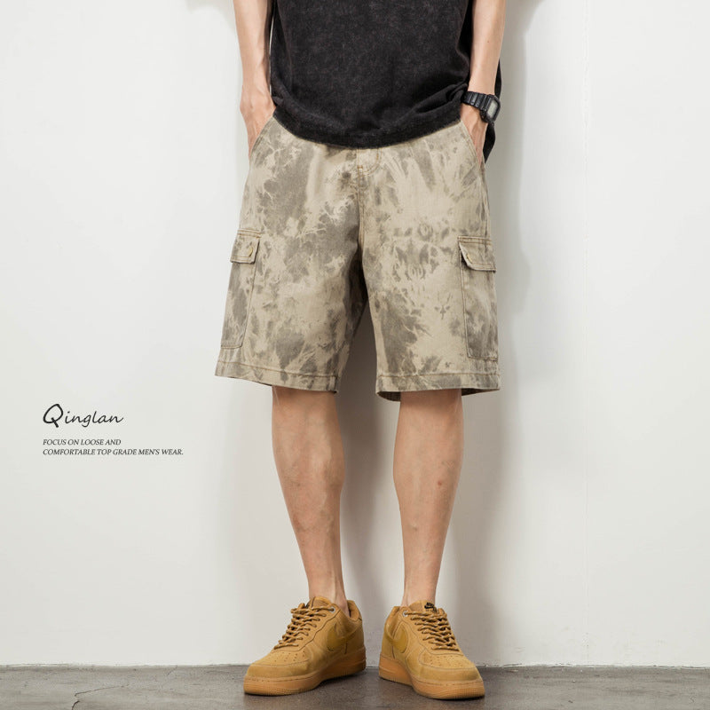 Men's Loose Desert Camouflage Denim Shorts