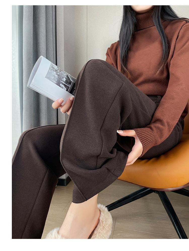 Tencel Wool Autumn And Winter Woolen Suit Pants Women's Wide-leg Casual Pants