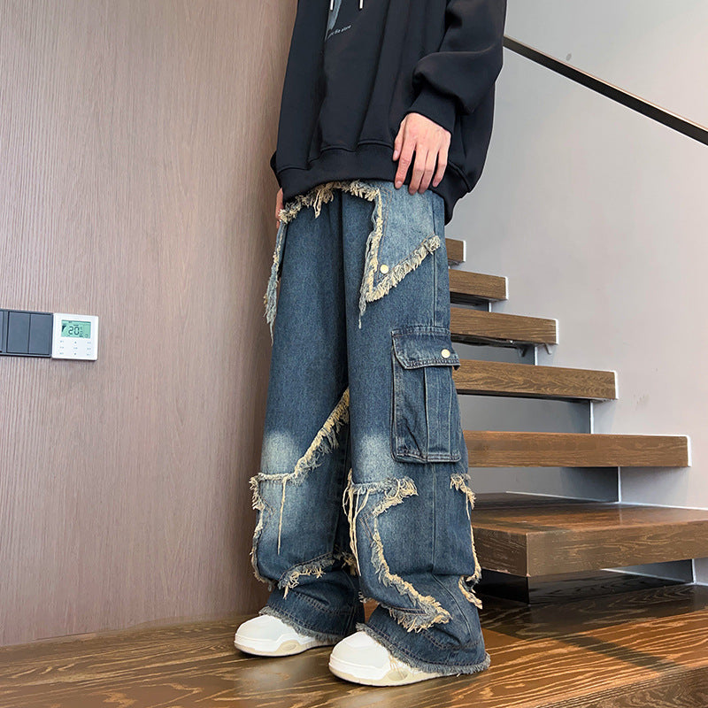 American Retro Loose Slimming Jeans Spring for men