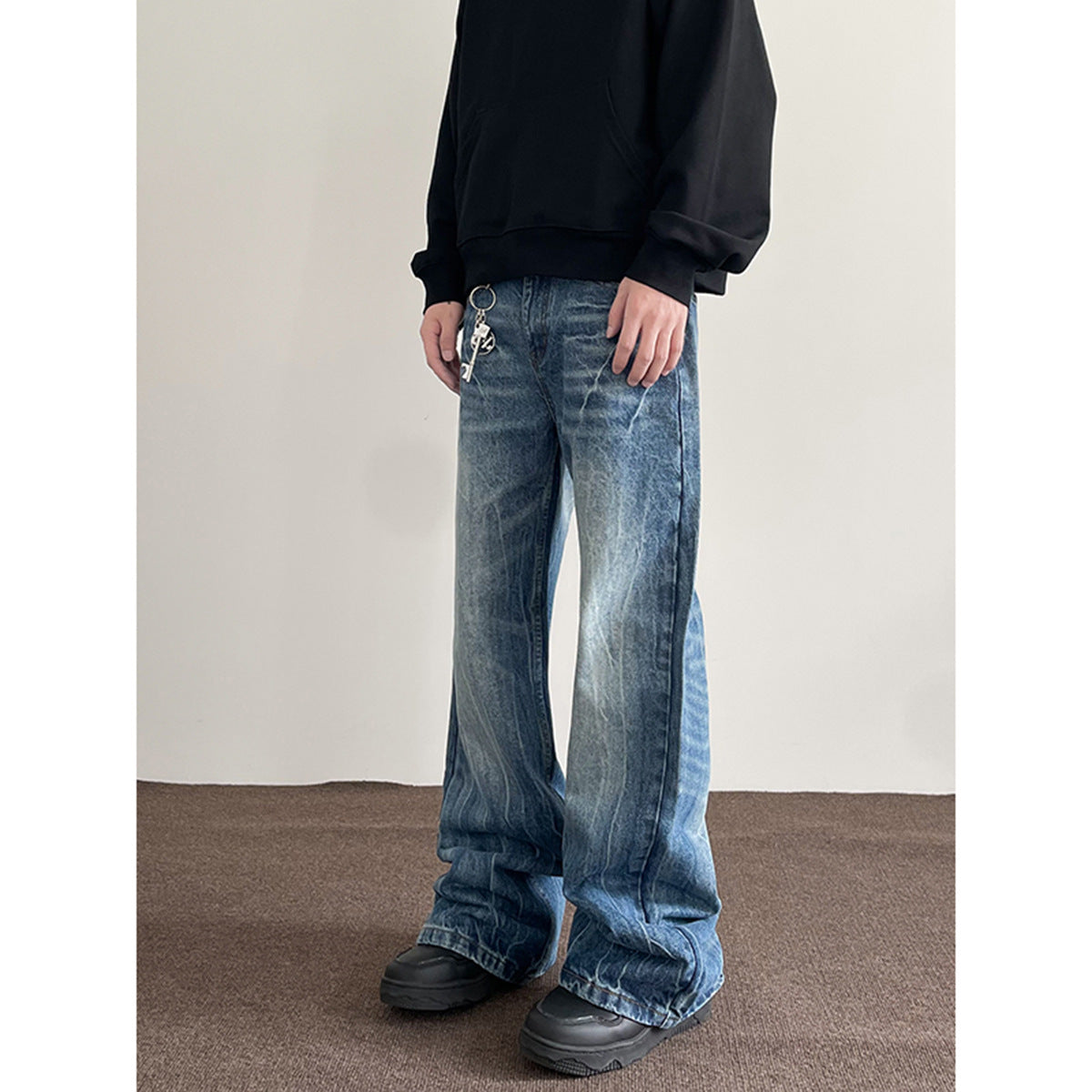 American Retro Lightning Blue Straight Jeans for men
