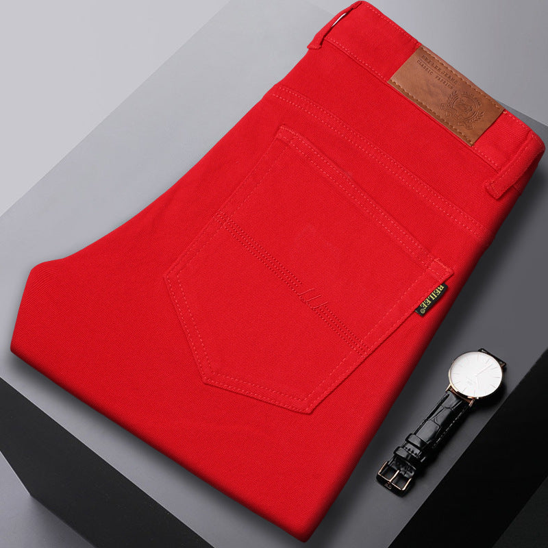 Slim Fit Stretch All-Matching Mid Waist Casual Jeans for men