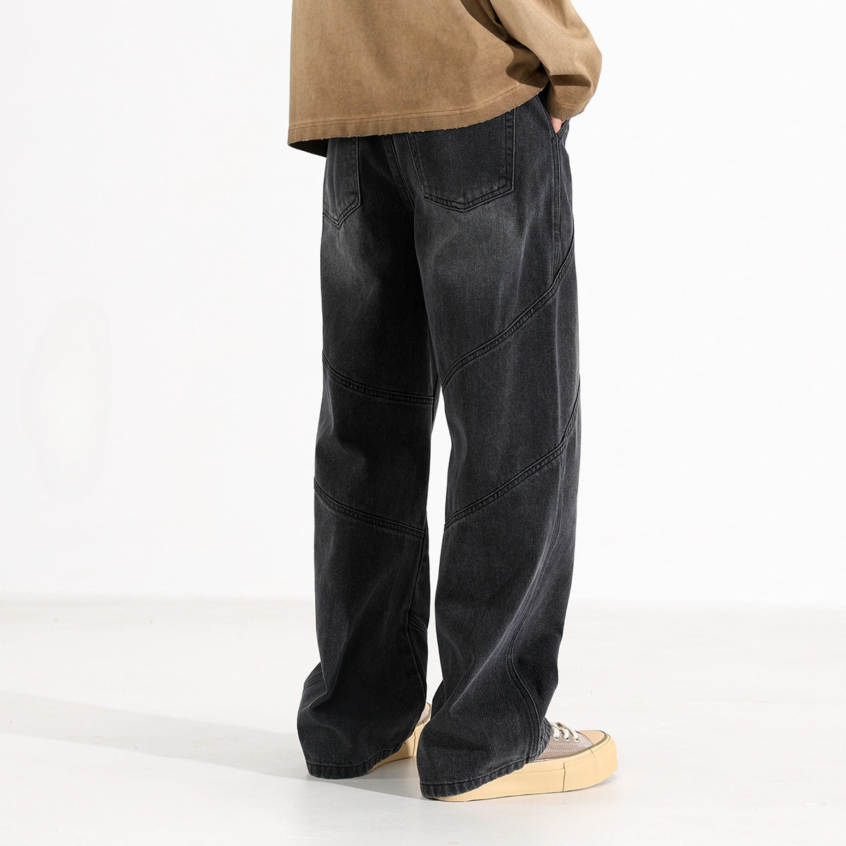 Trendy Washed Old Straight-leg Wide-leg Pants for men