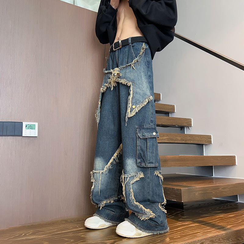 American Retro Loose Slimming Jeans Spring for men