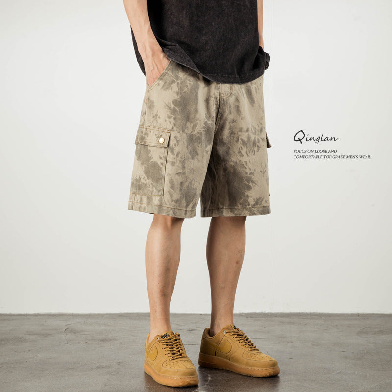 Men's Loose Desert Camouflage Denim Shorts