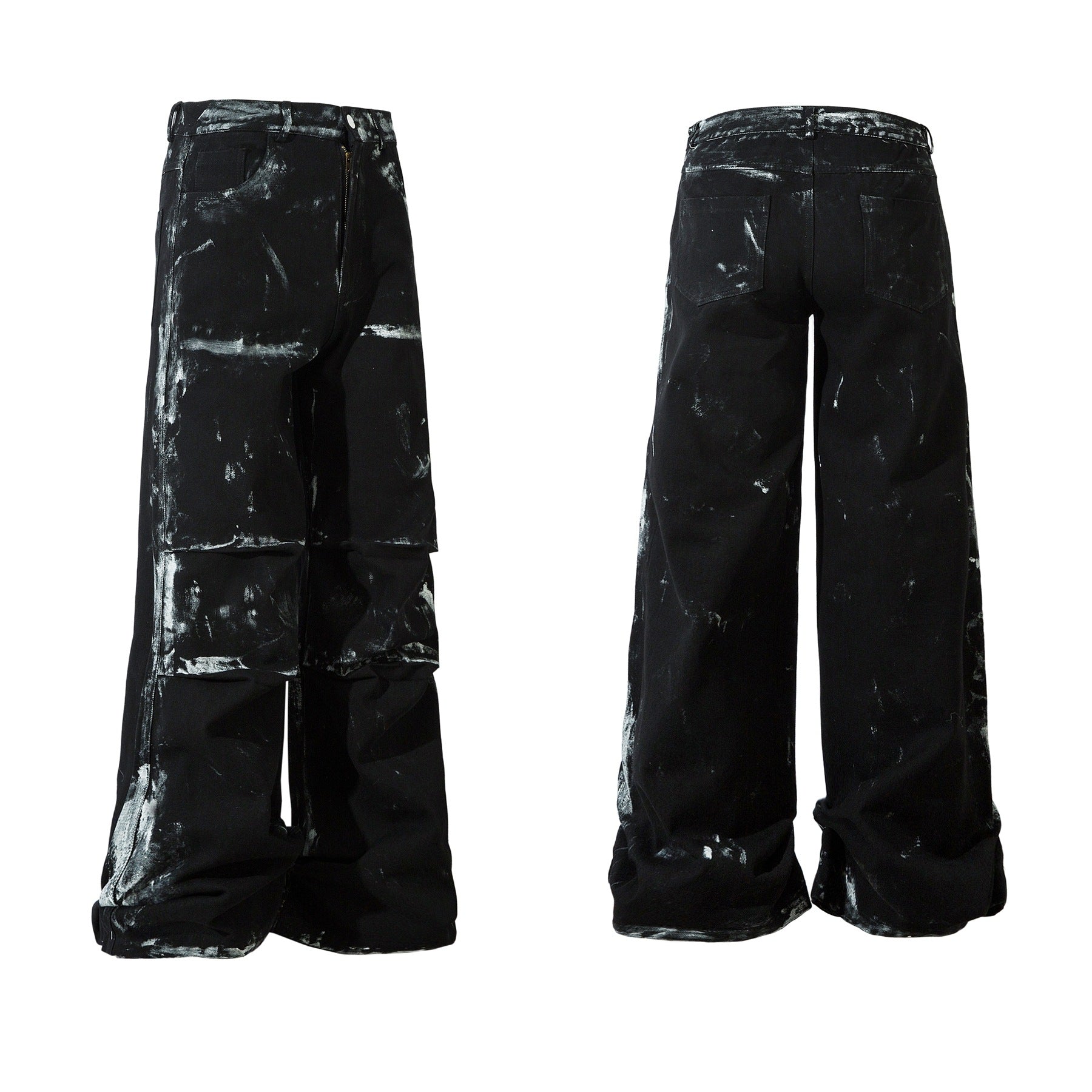 Men's American-style Retro Heavy-duty Painted Multi-pocket Jeans