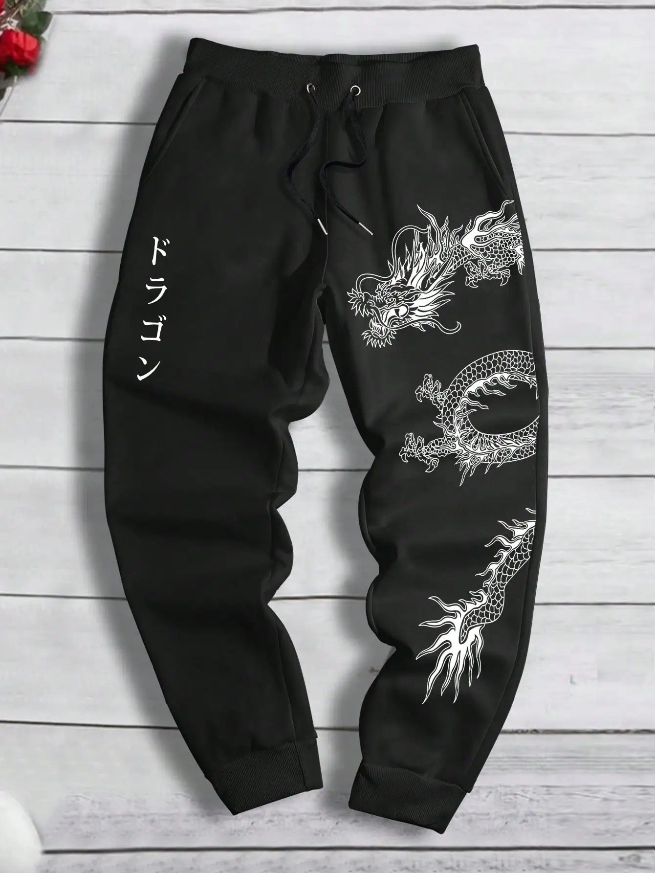 Dark Printed Loose Men's And Women's Lace-up Sweatpants
