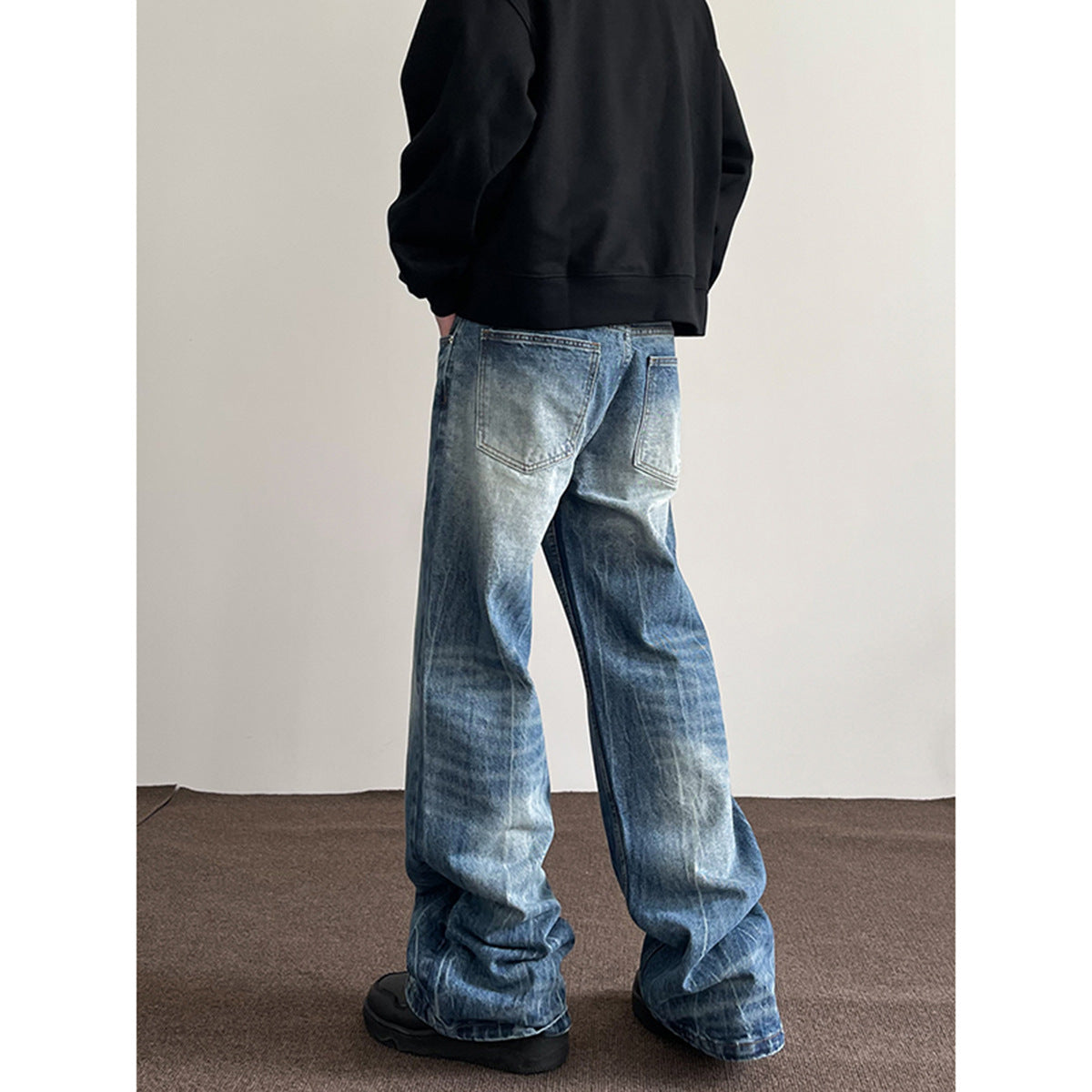 American Retro Lightning Blue Straight Jeans for men