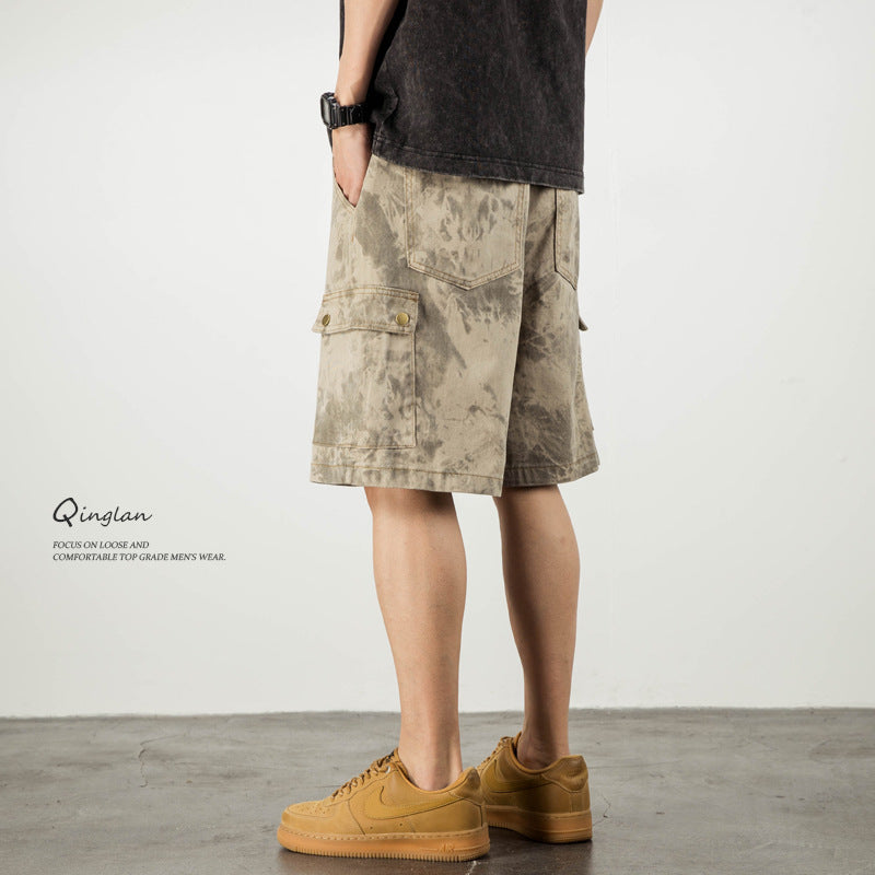 Men's Loose Desert Camouflage Denim Shorts