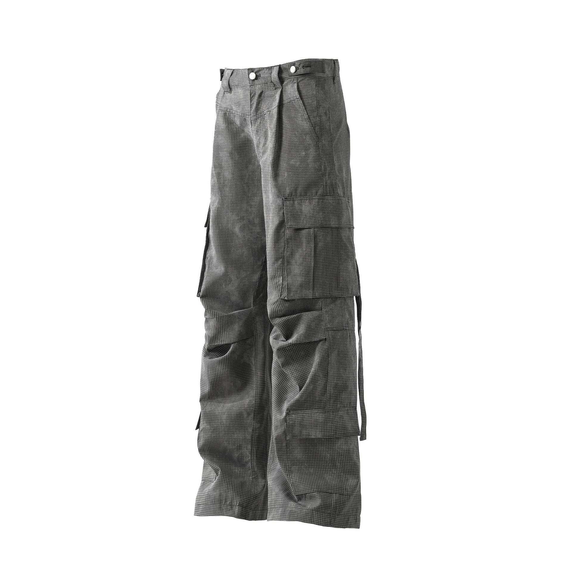 Washed Overalls Casual Men's Straight Wide Leg Tactical Pants
