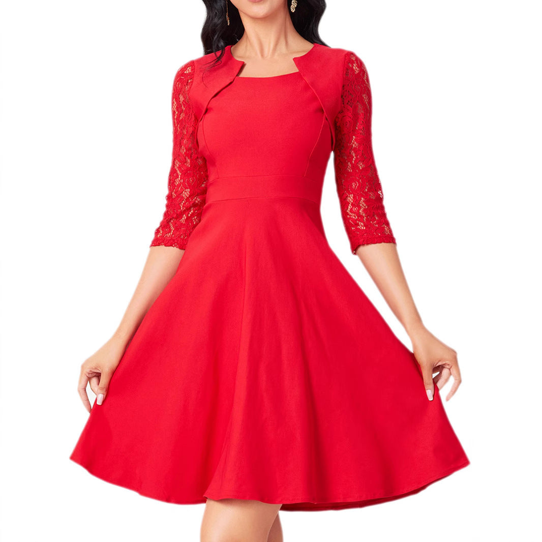Women's Fashion Personality Vintage Lace Dress