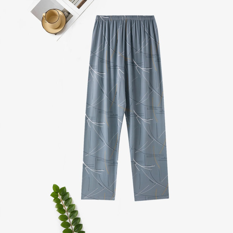 Men's Cotton Home Double Pocket Loose Casual Pants