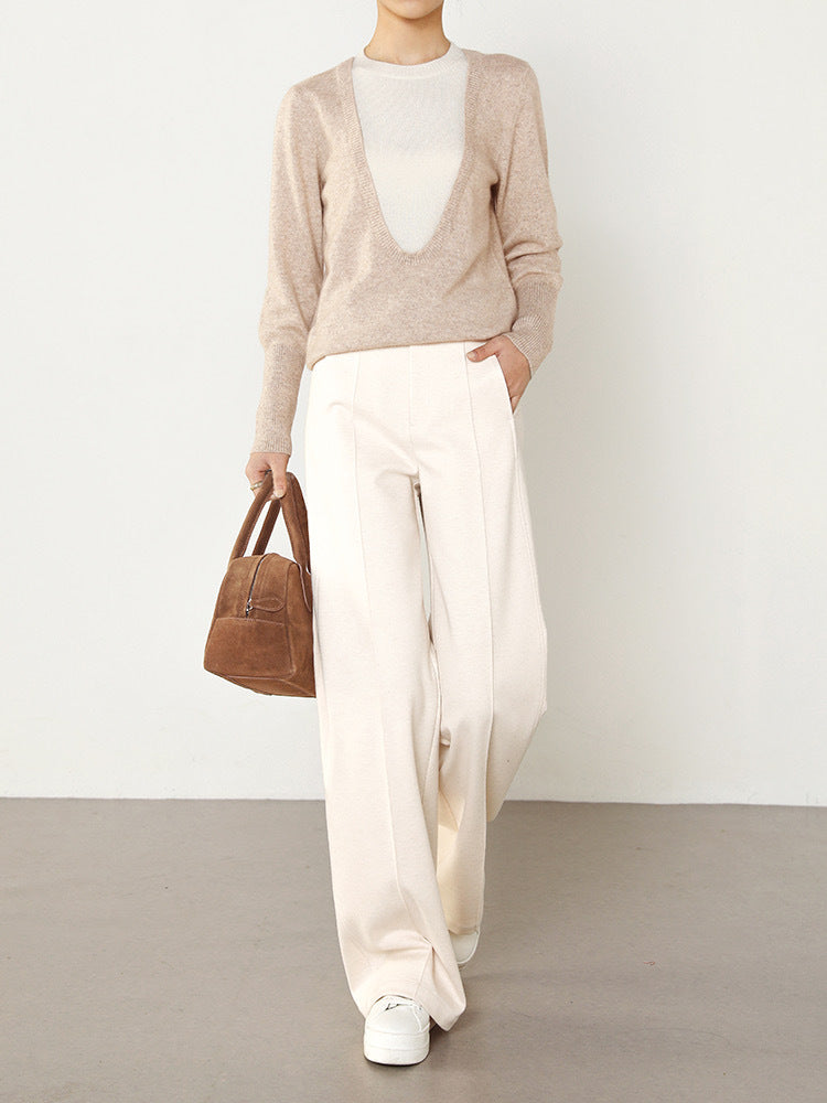 Tencel Wool Autumn And Winter Woolen Suit Pants Women's Wide-leg Casual Pants
