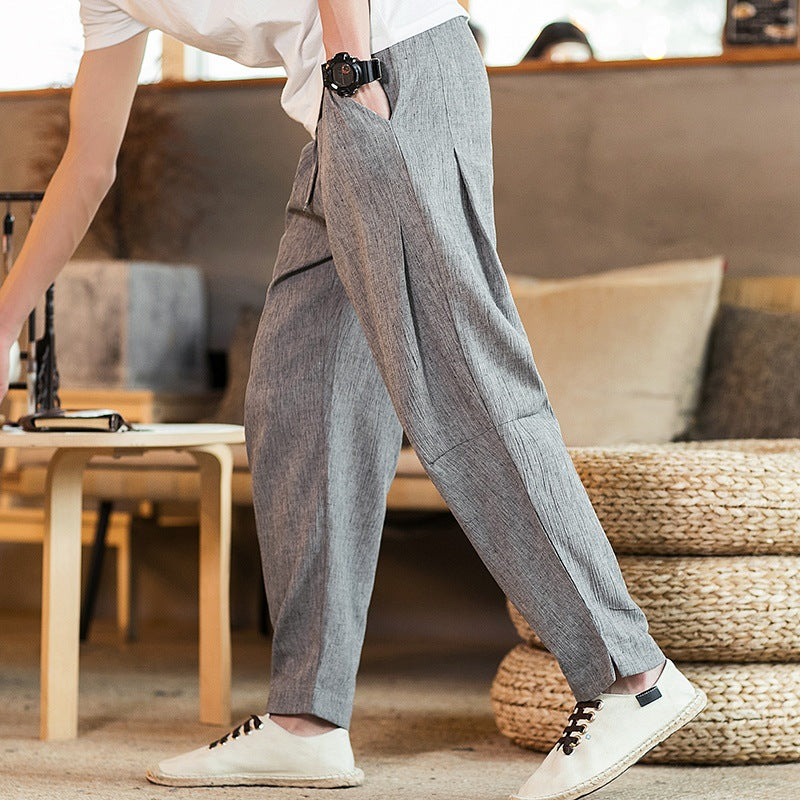 Men's Retro Trendy Cotton Linen Linen Casual Pants