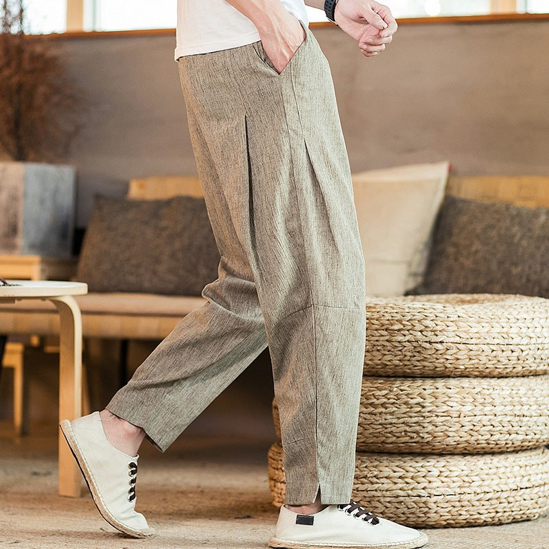 Men's Retro Trendy Cotton Linen Linen Casual Pants