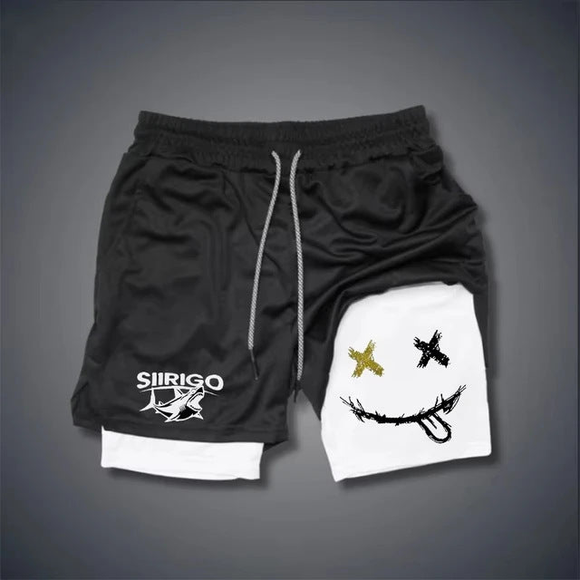 Funny Face Printed Sports Shorts for men