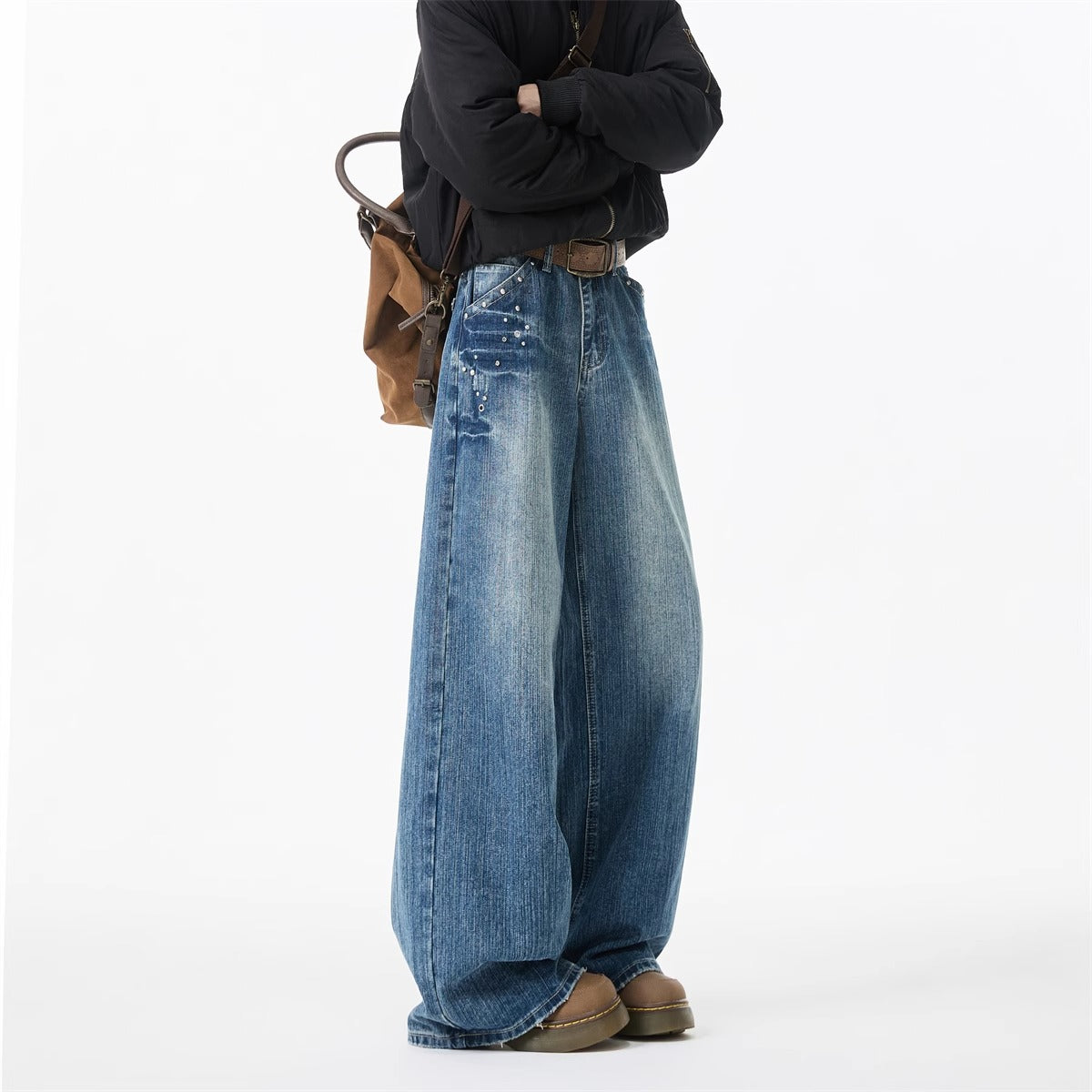 American Rivet Washed Lightning Jeans for men