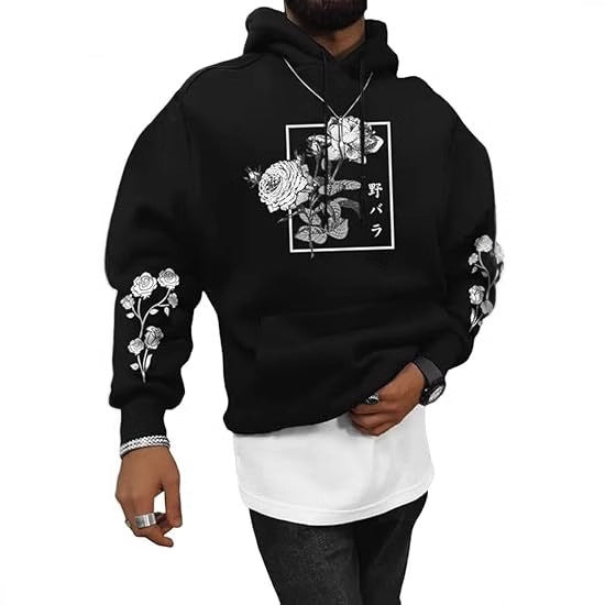 Fashion New Rose Print Casual Sweatshirt
