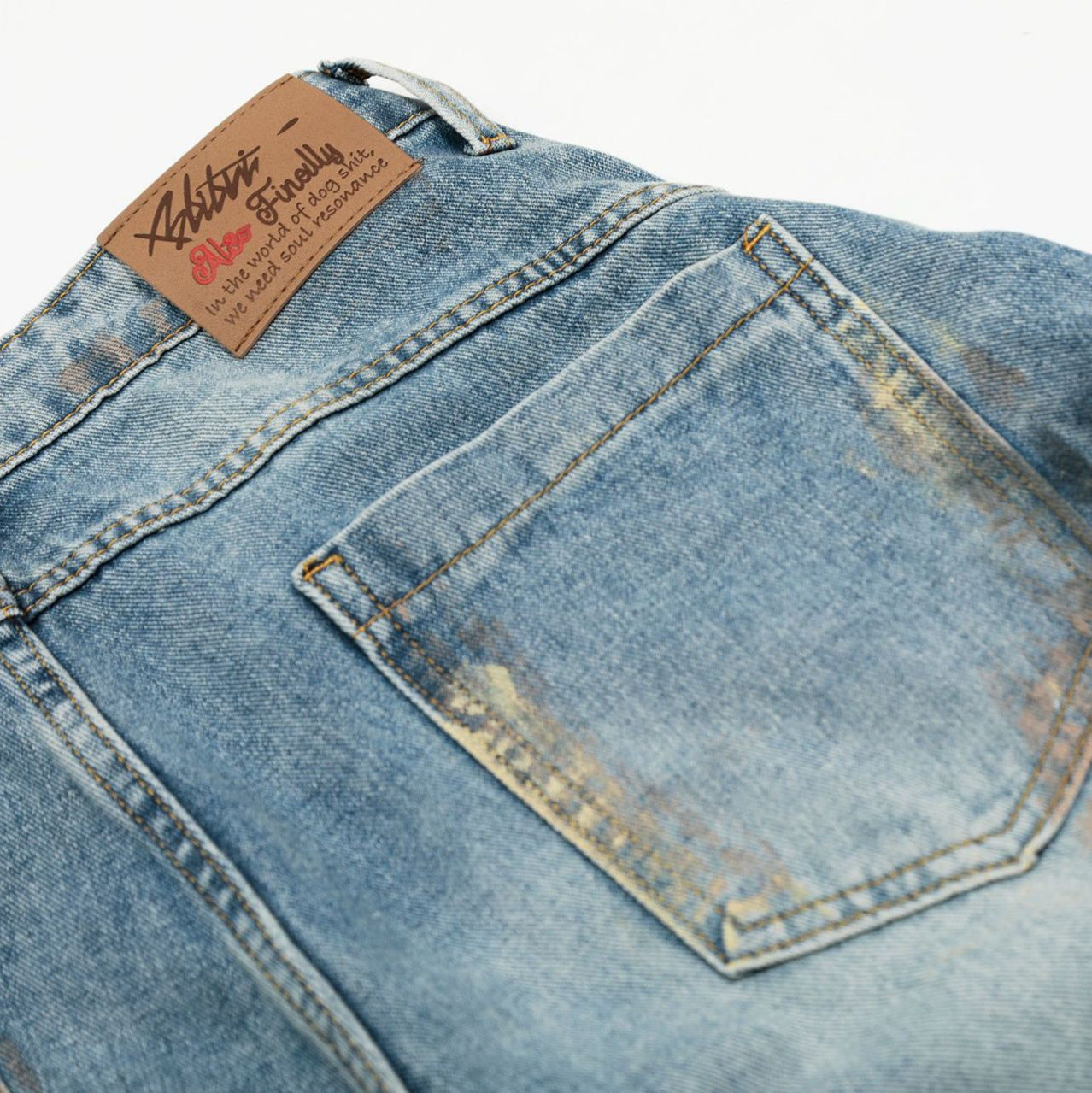 Men's American-style Street Fashion Washed Machete Loose Jeans