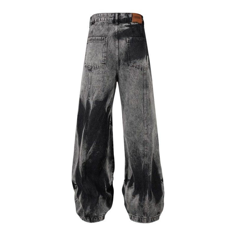 Washed Multi-pocket Design Straight Men's Jeans for men