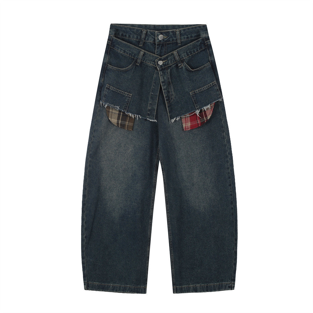 Men's High Street Loose-fitting Wide-leg Trousers jean for men