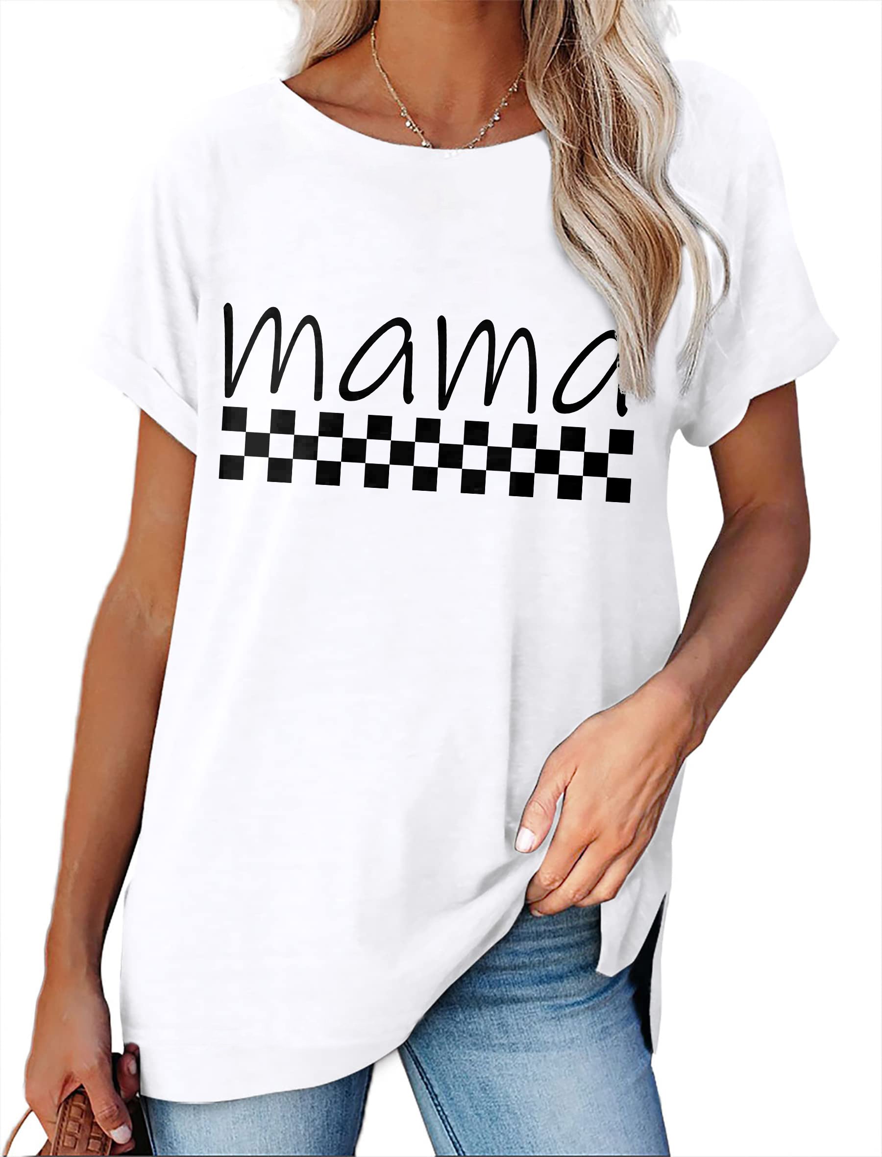 Women's Minimalist Printed Casual Round Neck Short Sleeved Shirt