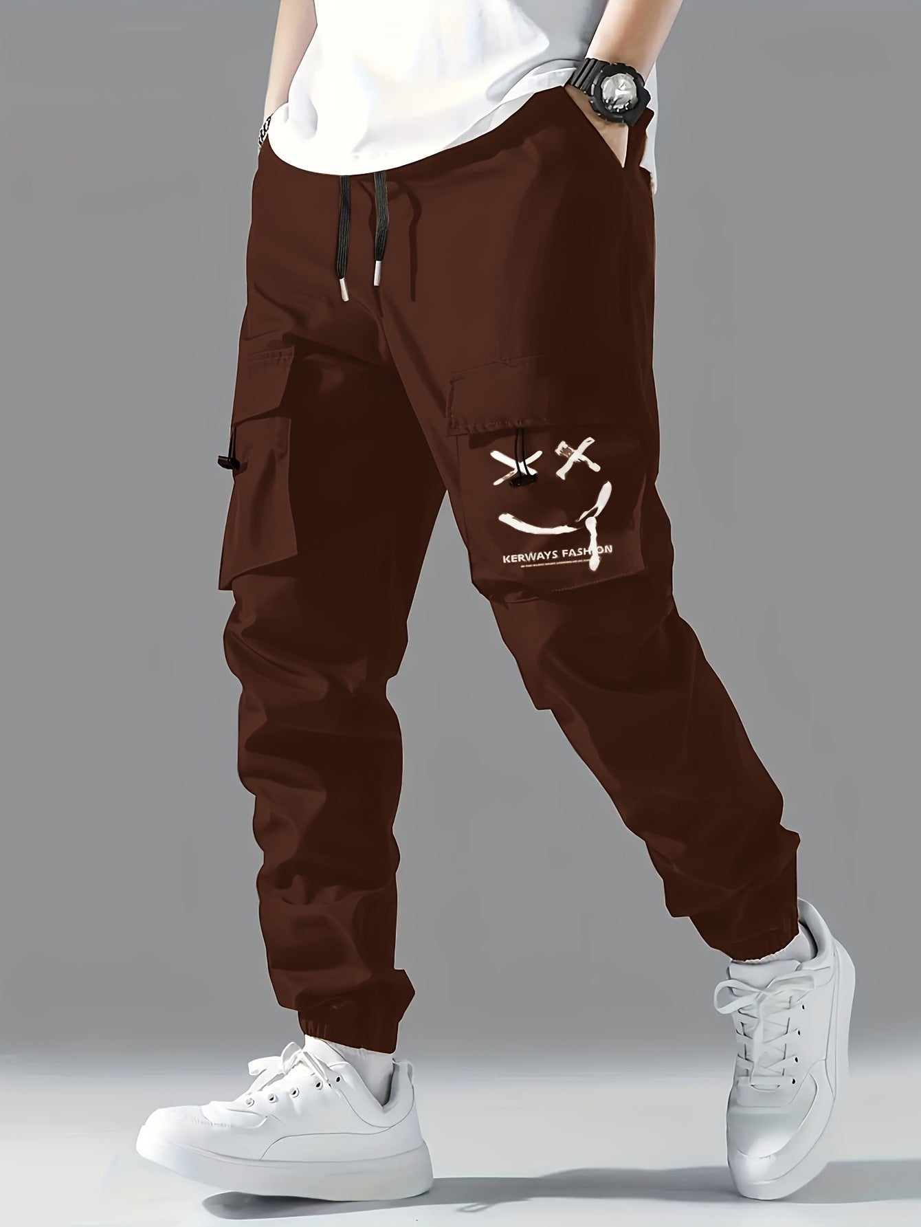 Straight Ankle Tied Wear-resistant Overalls Casual Pants for men