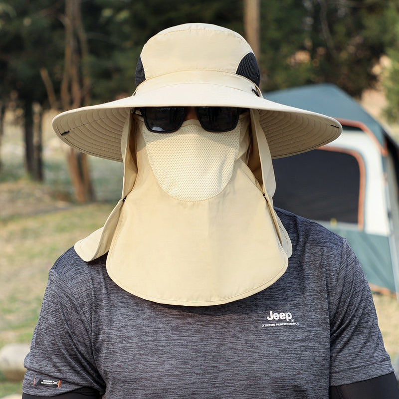 Big Brim Protective Caps Summer Face Cover Sun-proof Mountaineering Bucket Hat
