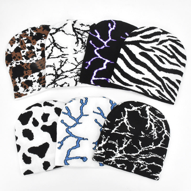 Black And White Butterfly Sweet Cool Style Knitted Hat